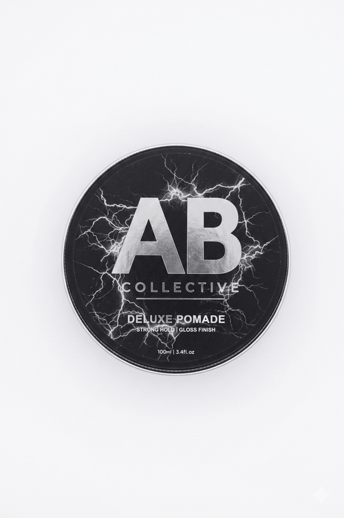 AB Collective Deluxe Pomade tin — strong hold, gloss finish, 100ml