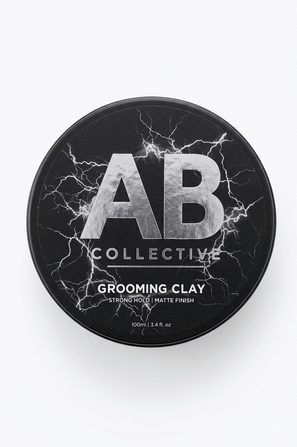 AB Collective Grooming Clay tin — strong hold, matte finish, 100ml